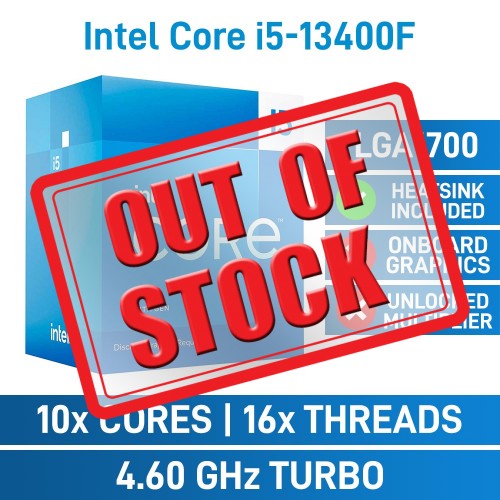 Intel Core i5-13400F 10 Core CPU with HyperThreading, No Integrated Graphics, LGA1700, 2.5GHz (4.6GHz Turbo)