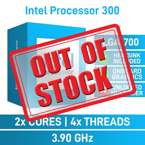 Intel Processor 300 2 Core CPU, LGA1700, 3.9GHz