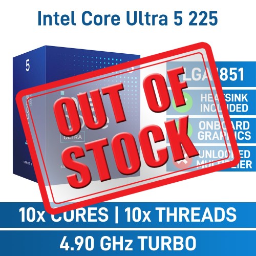 Intel Core Ultra 5 225 10 Core CPU, LGA1851, 3.3GHz (4.9GHz Turbo)