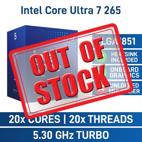 Intel Core Ultra 7 265 20 Core CPU, LGA1851, 2.4GHz (5.3GHz Turbo)