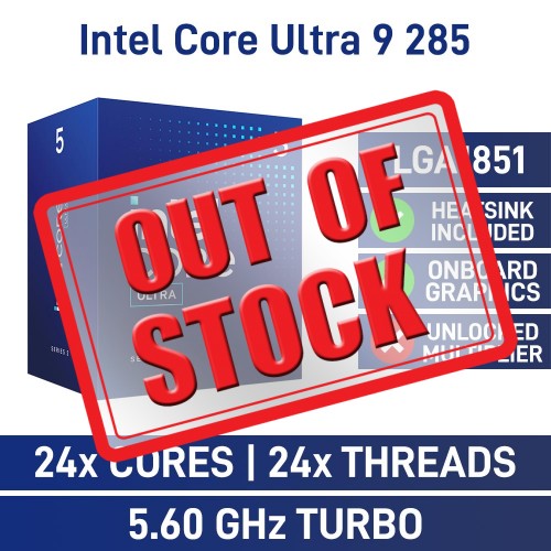 Intel Core Ultra 9 285 24 Core CPU, LGA1851, 2.5GHz (5.6GHz Turbo)