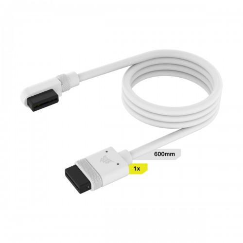 Corsair iCUE LINK 1x 600mm 90° Angled Cable — White Corsair iCUE LINK 1x 600mm 90° Angled Cable — White