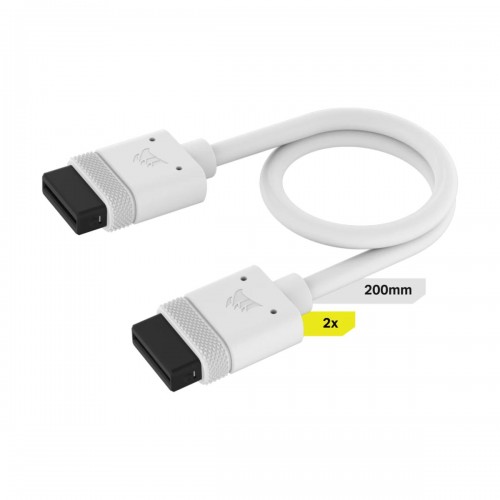 Corsair iCUE LINK 2x 200mm Straight Cables — White Corsair iCUE LINK 2x 200mm Straight Cables — White