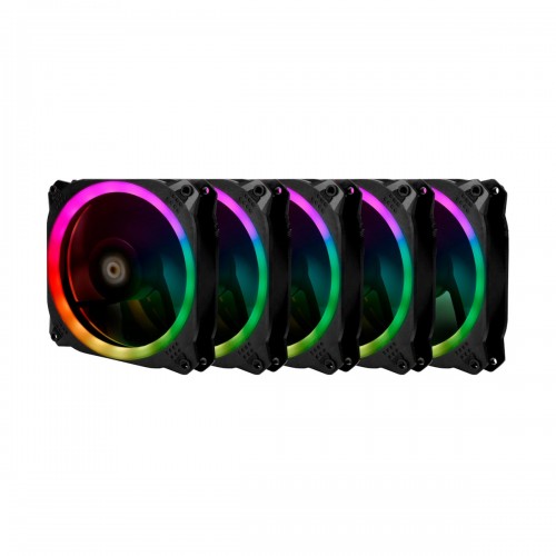 Antec PRIZM ARGB 5+C Fan with Dual LED Ring Design, 5-Pack, 120mm — Black Antec PRIZM ARGB 5+C Fan with Dual LED Ring Design, 5-Pack, 120mm — Black