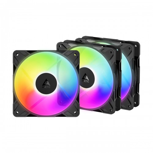 Arctic P12 PRO REVERSE ARGB Reverse Flow 120mm Case Fan Triple Pack — Black