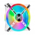 Corsair iCUE QL140 RGB LED PWM Fan, White Frame, 2-Pack with Lighting Node CORE Controller, 140mm Fan