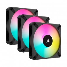 Corsair iCUE AF120 RGB ELITE High-Performance Fluid Dynamic Bearing Fan, 120mm, 3 Pack with Controller — Black