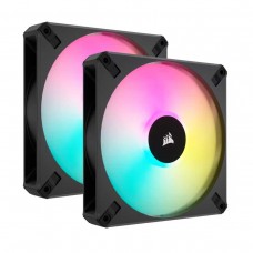 Corsair iCUE AF140 RGB ELITE High-Performance Fluid Dynamic Bearing Fan, 140mm, 2 Pack with Controller — Black