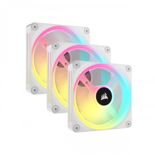 Corsair iCUE LINK QX120 RGB 3 Fan Starter Kit with iCUE LINK System Hub, 120mm — White