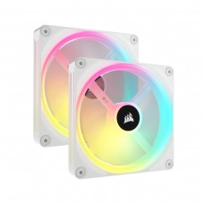 Corsair iCUE LINK QX140 RGB 2 Fan Starter Kit with iCUE LINK System Hub, 140mm — White