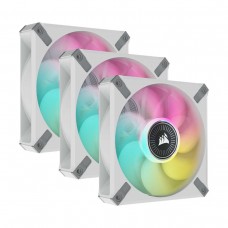 Corsair iCUE ML120 RGB ELITE Magnetic Levitation Premium LED Fan, 3 Pack with Lighting Node CORE Controller, 120mm — White