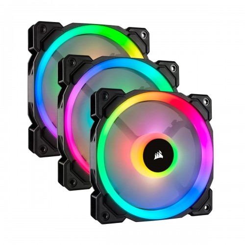 Corsair LL120 RGB Dual Light Loop RGB LED PWM Fan, 3-Pack with Lighting Node PRO Controller, 120mm Fan