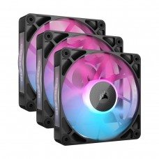 Corsair iCUE LINK RX120 RGB Fan Starter Kit, 120mm, 3 Pack with Controller — Black