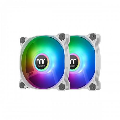 Thermaltake Pure Duo 12 ARGB Sync LED High Airflow Radiator Fan, 2-Pack with Controller, White, 120mm Fan Thermaltake Pure Duo 12 ARGB Sync LED High Airflow Radiator Fan, 2-Pack with Controller, White, 120mm Fan