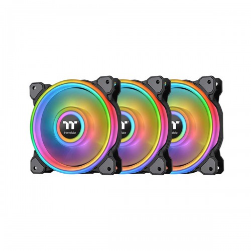 Thermaltake Riing Quad 14 RGB High Airflow Radiator Fan, 3-Pack with Controller, 140mm Fan