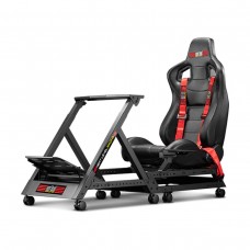 Next Level Gaming GTtrack Racing Frame with Seat & 4-Point Racing Harness — Black