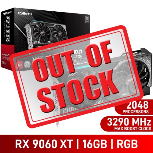 ASRock Radeon RX 9060 XT CHALLENGER 16GB OC Graphics Card, 16GB ASRock Radeon RX 9060 XT CHALLENGER 16GB OC Graphics Card, 16GB