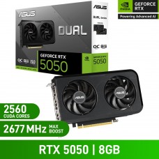ASUS DUAL GeForce RTX 5050 8GB GDDR6 OC Edition Graphics Card, 8GB ASUS DUAL GeForce RTX 5050 8GB GDDR6 OC Edition Graphics Card, 8GB