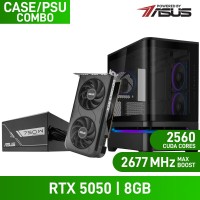 ASUS DUAL GeForce RTX 5050 8GB GDDR6 OC Edition Graphics Card, 8GB + ASUS PRIME AP202 Micro ATX Case, Black + ASUS PRIME 750B PSU, 750w