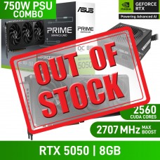 ASUS PRIME GeForce RTX 5050 8GB GDDR6 OC EDITION Graphics Card, 8GB + ASUS PRIME 750B ATX PSU, 750w