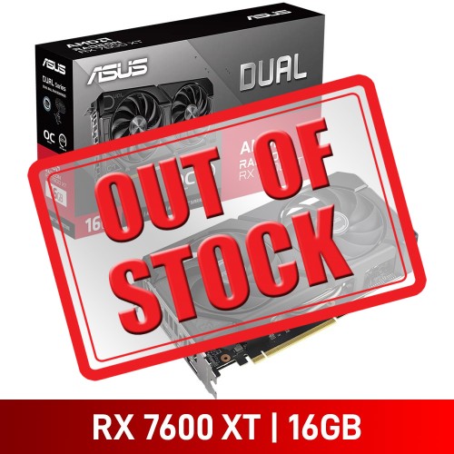 ASUS DUAL Radeon RX 7600 XT OC Edition Graphics Card, 16GB ASUS DUAL Radeon RX 7600 XT OC Edition Graphics Card, 16GB