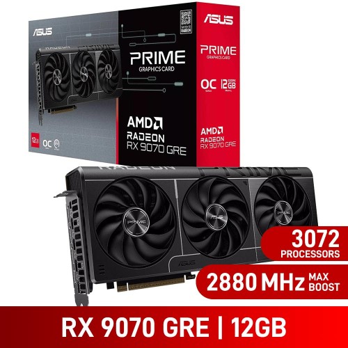 ASUS PRIME Radeon RX 9070 GRE OC Edition 12GB GDDR6 Graphics Card, 12GB