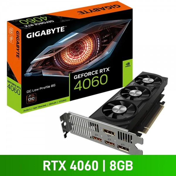 Gigabyte GeForce RTX 4060 OC LOW PROFILE 8G Graphics Card, 8GB