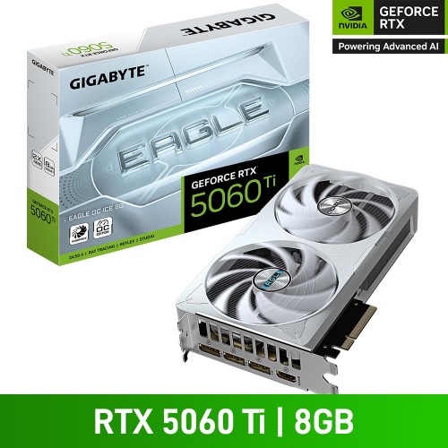 Gigabyte GeForce RTX 5060 Ti EAGLE OC ICE 8G Graphics Card, 8GB