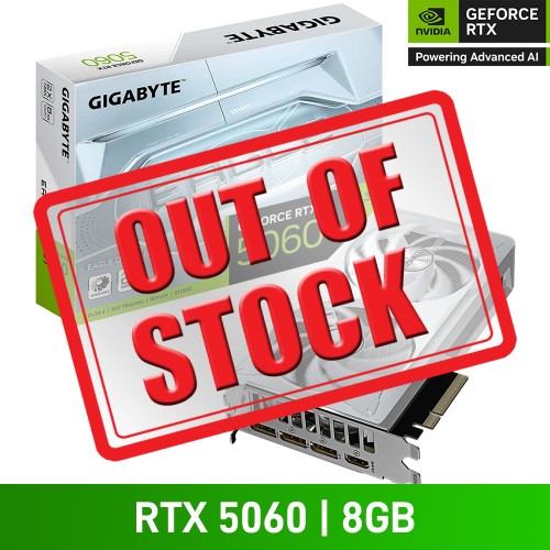Gigabyte GeForce RTX 5060 EAGLE OC ICE 8G Graphics Card, 8GB Gigabyte GeForce RTX 5060 EAGLE OC ICE 8G Graphics Card, 8GB