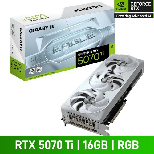 Gigabyte GeForce RTX 5070 Ti EAGLE OC ICE SFF 16G Graphics Card, 16GB