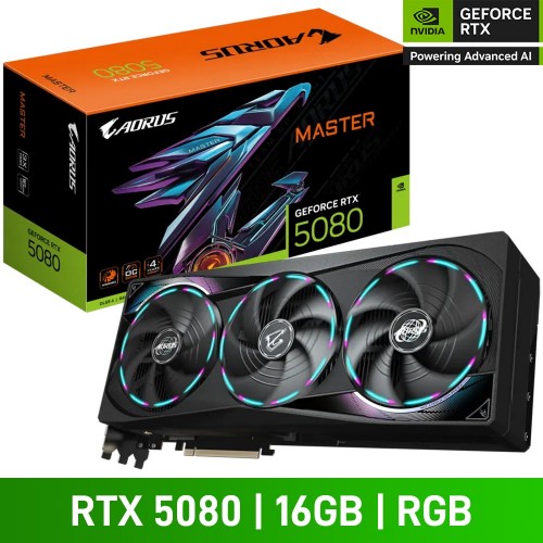 Gigabyte AORUS GeForce RTX 5080 MASTER 16G Graphics Card, 16GB Gigabyte AORUS GeForce RTX 5080 MASTER 16G Graphics Card, 16GB