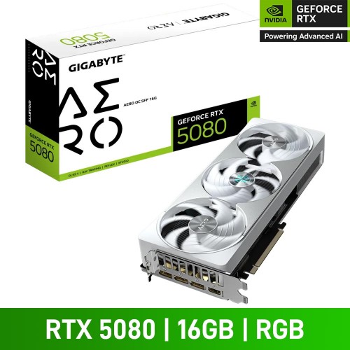 Gigabyte GeForce RTX 5080 AERO OC SFF 16G Graphics Card, 16GB Gigabyte GeForce RTX 5080 AERO OC SFF 16G Graphics Card, 16GB