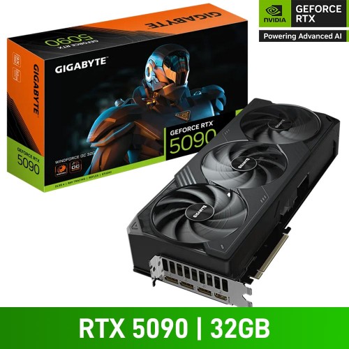 Gigabyte GeForce RTX 5090 WINDFORCE OC 32G Graphics Card, 32GB