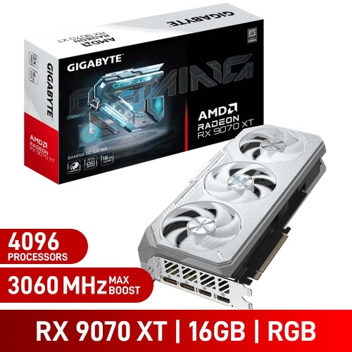Gigabyte Radeon RX 9070 XT GAMING OC ICE 16GB Graphics Card, 16GB