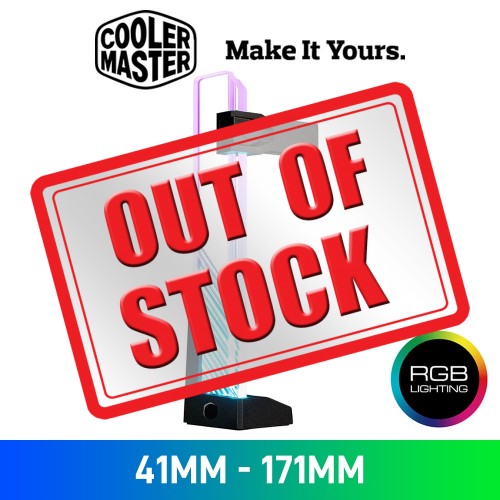 Cooler Master ARGB Tempered Glass Graphics Card Support Holder — Clear