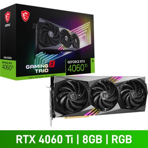 MSI GeForce RTX 4060 Ti GAMING X TRIO 8G Graphics Card, 8GB