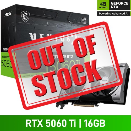 MSI GeForce RTX 5060 Ti 16G VENTUS 2X OC PLUS Graphics Card, 16GB MSI GeForce RTX 5060 Ti 16G VENTUS 2X OC PLUS Graphics Card, 16GB
