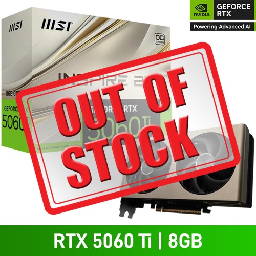 MSI GeForce RTX 5060 Ti 8G INSPIRE 2X OC Graphics Card, 8GB