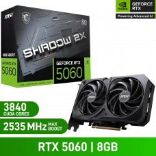MSI GeForce RTX 5060 8G SHADOW 2X OC Graphics Card, 8GB MSI GeForce RTX 5060 8G SHADOW 2X OC Graphics Card, 8GB