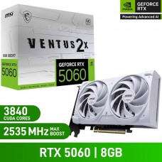 MSI GeForce RTX 5060 8G VENTUS 2X OC WHITE Graphics Card, 8GB MSI GeForce RTX 5060 8G VENTUS 2X OC WHITE Graphics Card, 8GB