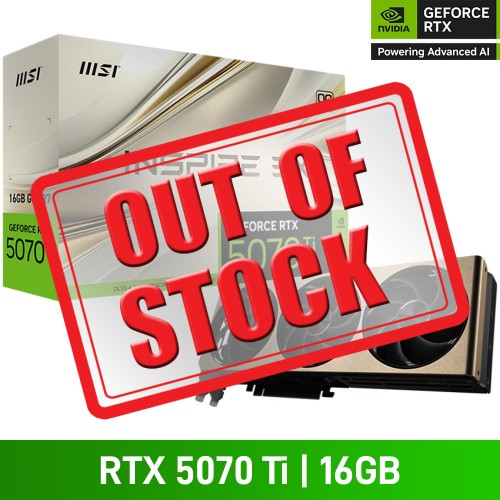 MSI GeForce RTX 5070 Ti 16G INSPIRE 3X OC PLUS Graphics Card, 16GB