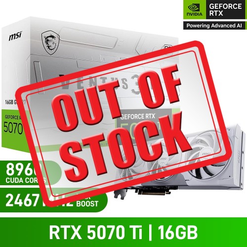 MSI GeForce RTX 5070 Ti 16G VENTUS 3X PZ Project Zero Graphics Card, 16GB