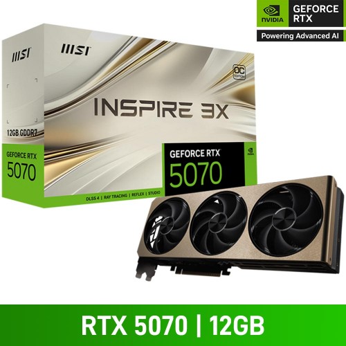 MSI GeForce RTX 5070 12G INSPIRE 3X OC Graphics Card, 12GB