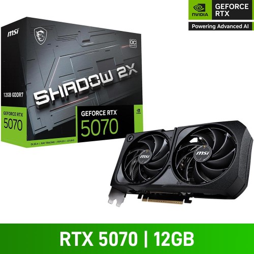 MSI GeForce RTX 5070 12G SHADOW 2X OC Graphics Card, 12GB