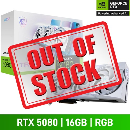 MSI GeForce RTX 5080 16G GAMING TRIO OC WHITE Graphics Card, 16GB MSI GeForce RTX 5080 16G GAMING TRIO OC WHITE Graphics Card, 16GB