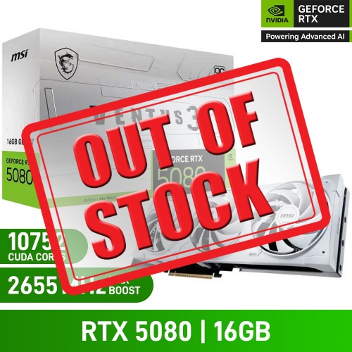 MSI GeForce RTX 5080 16G VENTUS 3X OC WHITE Graphics Card, 16GB