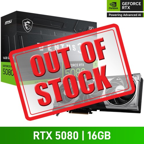 MSI GeForce RTX 5080 16G VENTUS 3X OC Graphics Card, 16GB
