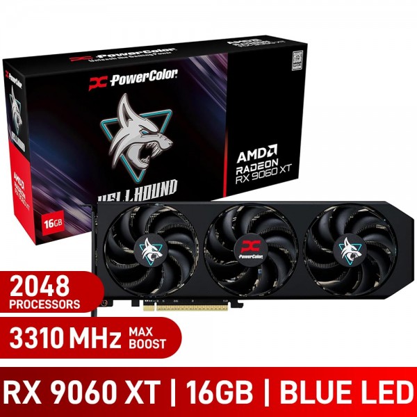 PowerColor HELLHOUND Radeon RX 9060 XT 16GB GDDR6 Graphics Card