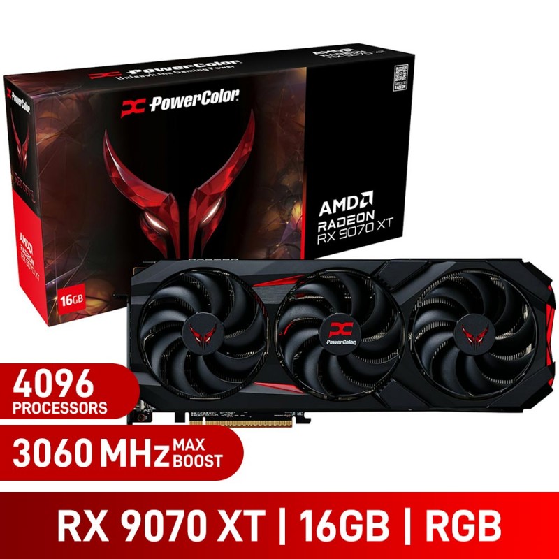 PowerColor RED DEVIL Radeon RX 9070 XT 16GB GDDR6 Graphics Card
