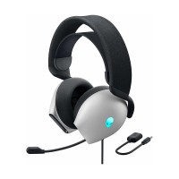 Alienware AW520H Dolby Atmos Spatial Audio Gaming Headset with RGB Lighting, USB & 3.5mm — Lunar Light